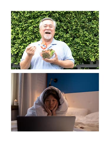 mom watching TV and dad eating sweets